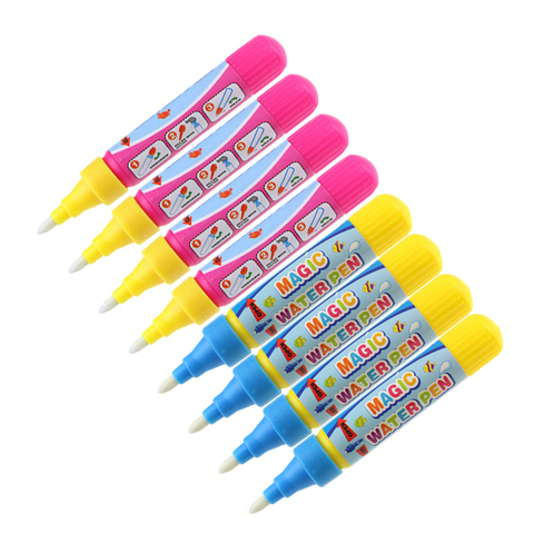 Stylo à eau magique réutilisable, 4 pièces, accessoires d'écriture et de peinture, outils pour enfants, planche à dessin de coloriage, jouets ► Photo 1/6