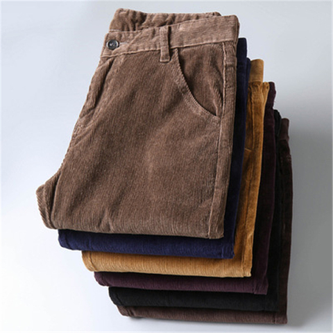 Velours côtelé 6 couleurs pantalon, vêtements pour hommes, nouveau Style d'affaires, à coupe régulière, extensible, automne-hiver pantalons décontractés, 2022 ► Photo 1/6