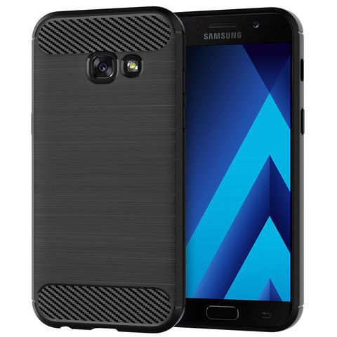 Coque de téléphone en Silicone pour Samsung Galaxy A5 A3 A7 2017 couverture en Fiber de carbone souple A 3 5 7 SM A320F A520F A720F SM-A720F SM-A520F DS ► Photo 1/6