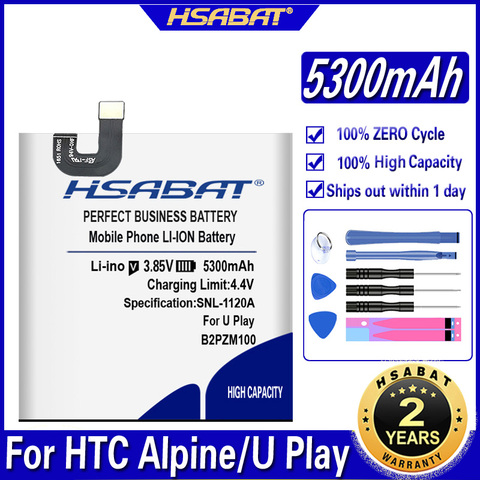 HSABAT B2PZM100 5300mAh batterie adaptée pour HTC Alpine, U Play, U Play TD-LTE, U Play TD-LTE double SIM Batteries ► Photo 1/6