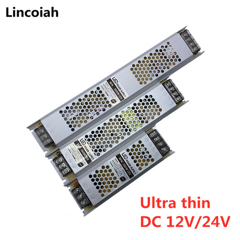 Alimentation LED Ultra mince alimentation DC 12V 24V transformateurs d'éclairage 60W 100W 150W 200W 300W 400W 500W W W AC190-240V pilote pour ampoules LED ► Photo 1/5