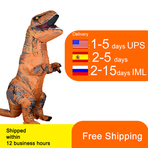 T Rex Velociraptor déguisement gonflable mascotte Cosplay dinosaure Dino Halloween pour femmes hommes enfant ► Photo 1/4