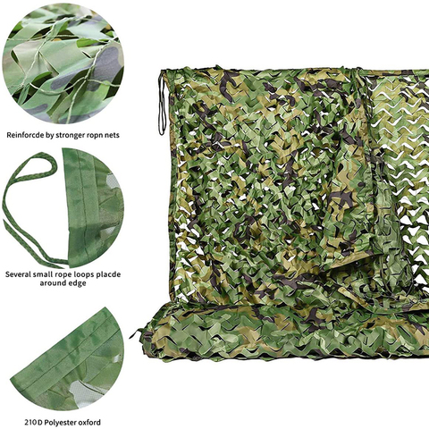 Filet de camouflage militaire, auvent de camping pour randonnée en plein air, adapté à la cour et décoration militaire, 2x3m 2x6m 2x10m 4x5m ► Photo 1/6