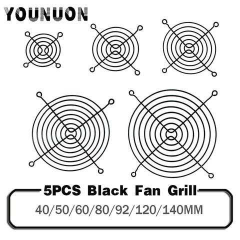 Grille de ventilateur en maille métallique, protection des doigts, étui d'ordinateur, 60mm 80mm 90mm 92mm 120mm 140mm 5 pièces ► Photo 1/5