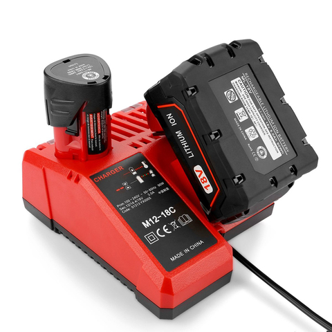 Pour Milwaukee M12-18C Li-ion chargeur de batterie 12 V 14.4V 18V C1418C 48-11-1815/1828/1840 M18 M14 M12 batterie au Lithium ► Photo 1/6