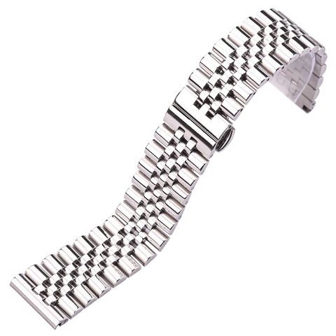 Bracelet en argent poli, acier inoxydable Bracelet de montre, montre, accessoires, 16 18 19 20 21 22mm, en métal massif ► Photo 1/6