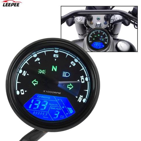 Panneau moto universel compteur de vitesse vision nocturne cadran odomètre LED multi-fonction indicateur numérique tachymètre compteur de carburant ► Photo 1/6