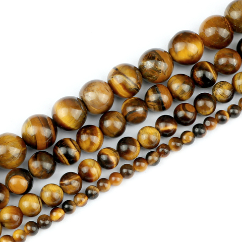 Perles en pierre naturelle 4 6 8 10MM, vente en gros, œil de tigre Onxy, perles de pierre en vrac, accessoires de bijoux pour bricolage, fabrication de Bracelet et de collier ► Photo 1/6