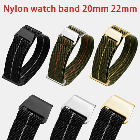 Bracelet en Nylon élastique 20mm 22mm troupes françaises Parachute sac bracelet de montre pour Samsung Gear S3 Frontier/classique actif 2 montre Huawei 2 ► Photo 1/6