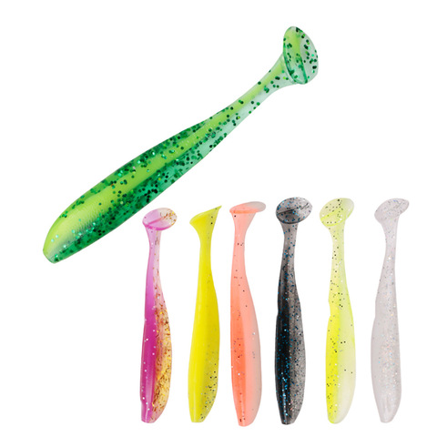 Lot d'appâts artificiels souples en Silicone pour la pêche, pack de leurres pour attraper des poissons tels que les carpes et les bars, Swimbait, Wobbler, Double couleur, 70mm, 2g, 10 pièces ► Photo 1/6