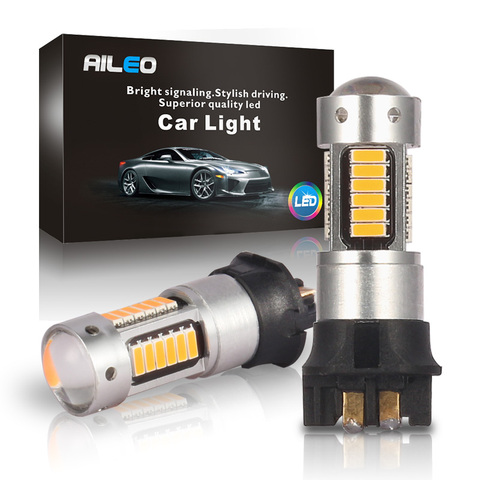 AILEO – 2 ampoules LED blanches PWY24W, Canbus sans erreur OBC, pour Audi BMW VW, clignotant DRL 6000k 3000k jaune 12V 600LM ► Photo 1/6