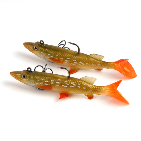 Leurre souple T queue 9.5cm 14g Wobblers appâts artificiels Silicone leurres de pêche bar de mer carpe pêche plomb poisson gabarit ► Photo 1/6