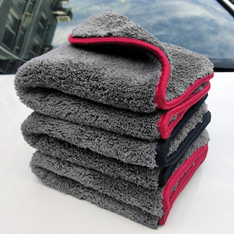 Chiffon épais pour lavage de voiture, serviette en microfibre pour nettoyage de véhicule, 1200 g/m² ► Photo 1/6
