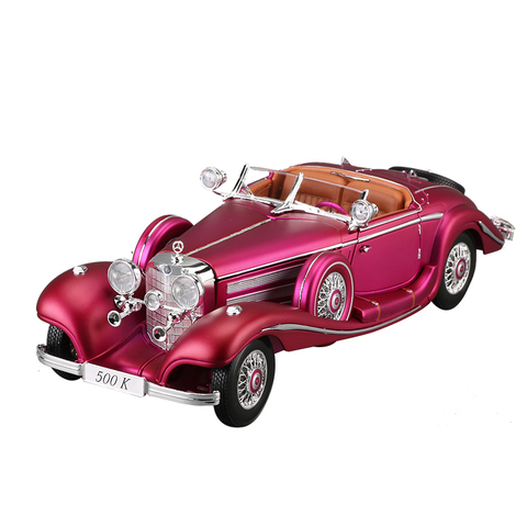 Maisto – voiture classique violette 1:18 mercedes-benz 500K, Simulation de voiture en alliage, modèle de Collection, décoration, cadeau, jouet ► Photo 1/5