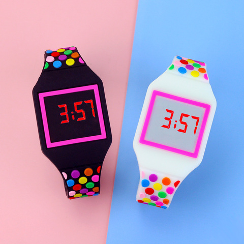 Nouveau LED enfants montres enfants Sport électronique montre-bracelet gelée couleur LED numérique garçons montre pour les filles horloge ► Photo 1/6