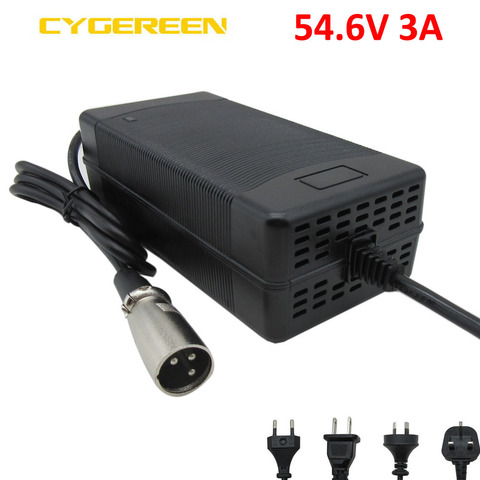 48 V 3A vélo électrique chargeur de batterie sortie 54.6V 3A XLR connecteur mâle utilisation pour 13S 48 volts ebike scooter batterie avec ventilateur ► Photo 1/5