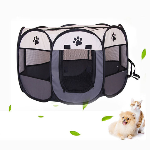 Parc Portable pliable pour chiens, salle de livraison, clôture résistante à l'eau, chenils octogonaux, tente de parc, Cage pour petits et grands chiens ► Photo 1/6