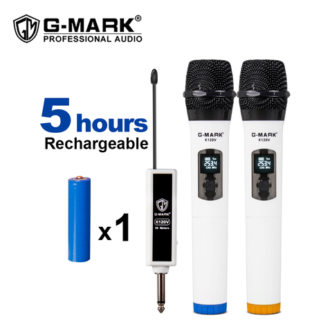 G-MARK X120V sans fil Microphone enregistrement karaoké dynamique portable micro récepteur de batterie au Lithium ► Photo 1/6