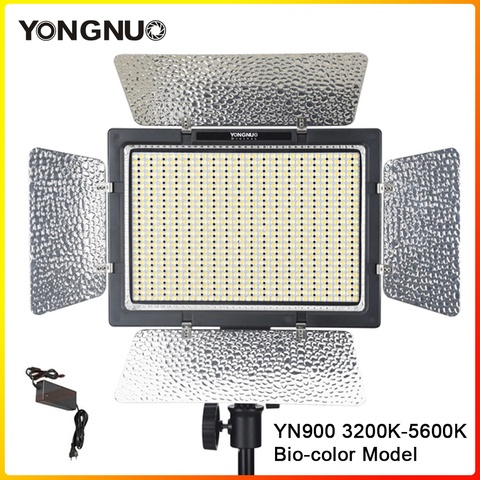 YONGNUO – lampe LED YN-900 YN900 3200K 5600K, panneau d'éclairage sans fil pour Studio vidéo Canon Nikon, avec adaptateur d'alimentation cc ► Photo 1/5