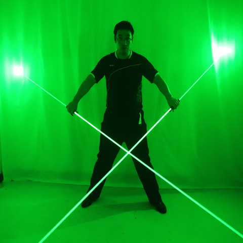 Mini Laser bleu vert à Double Direction, pour spectacle Laser humain, 532nm, 200mW, Double tête à faisceau large ► Photo 1/6