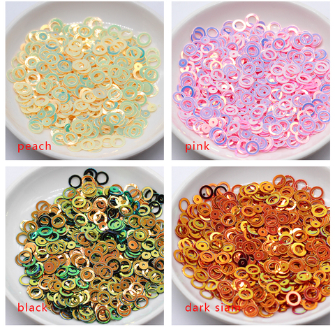 Paillettes colorées rondes et plates mélange multiple de 20 g/paquet, accessoires de vêtements pour femmes, accessoires de mariage, plat et rond, 3mm 4mm 5mm 6mm ► Photo 1/5