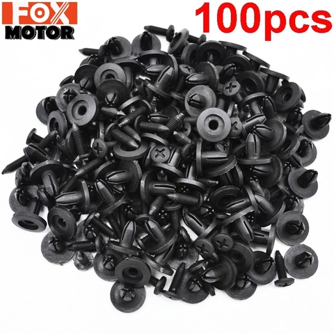 Lot de 100 attaches en plastique pour voiture, Rivet pour Toyota, trou de 6mm, Clips en plastique pour pare-choc, bouclier de retenue ► Photo 1/6