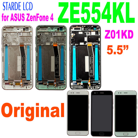 Starde LCD 5.5 ''pour ASUS Zenfone 4 ZE554KL Z01KD LCD écran tactile numériseur pièces d'assemblage avec cadre et outils gratuits ► Photo 1/6