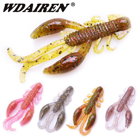 5 pcs/lot doux appâts de pêche leurres 5 cm 2g Jigging wobbler pivotant en caoutchouc leurre de pêche vers crevettes sel odeur basse pêche ► Photo 1/6