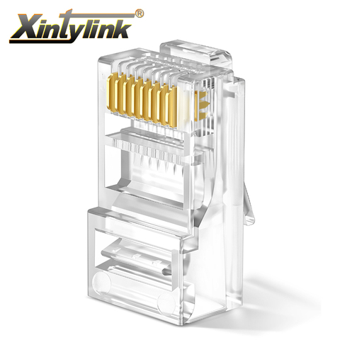 Xintylink rj45 connecteur rj 45 cat6 câble ethernet prise cat 6 lan réseau conecteur mâle utp 8p8c non blindé modulaire 20/50/100 pièces ► Photo 1/6