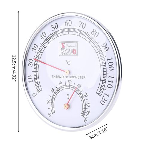 Thermomètre de Sauna à coque métallique, thermomètre de Sauna à vapeur, hygromètre, utilisé pour l'intérieur et l'extérieur ► Photo 1/5