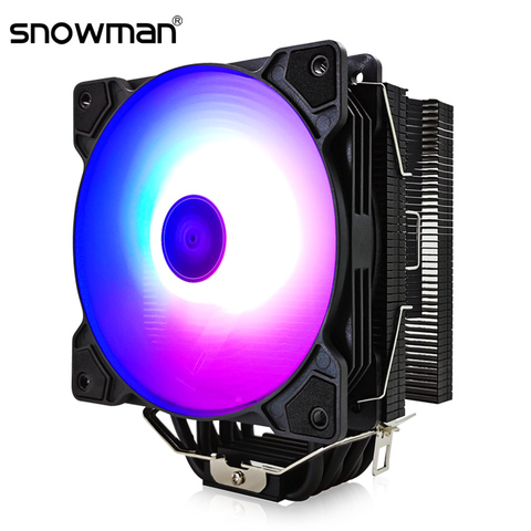 Bonhomme de neige 6 caloducs refroidisseur de processeur ARGB 120mm PWM 4 broches PC radiateur silencieux pour Intel LGA 2011 1150 1151 1155 AMD AM4 CPU ventilateur de refroidissement ► Photo 1/6