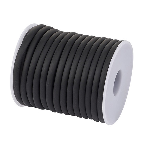 Cordon creux en caoutchouc de Silicone de 5mm (10m/roll) pour la fabrication de bijoux accessoires de bricolage, couleurs blanc/noir/bleu/rouge/rose vert/Orange F70 ► Photo 1/6