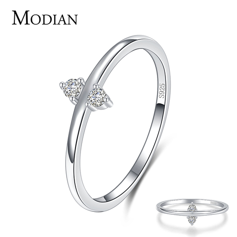 Modian-bagues CZ en argent Sterling 925, minimaliste, transparentes, bijou pour femmes, à la mode, anniversaire et mariage, 2022 ► Photo 1/6