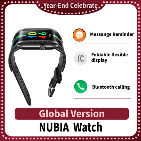 100% Version mondiale originale Nubia montre 4.01 ''AMOLED pliable flexible Snapdragon 8909W 1GB 8GB téléphone portable Nubia montre téléphone ► Photo 1/6