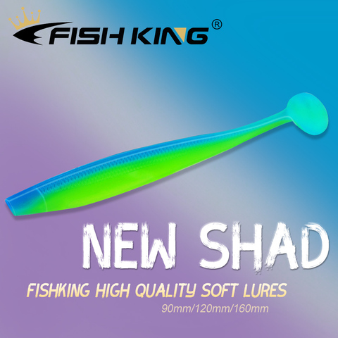 FISH KING-leurre wobbler en Silicone souple, appât artificiel idéal pour la pêche à l'alose, au brochet ou au bar, produit une odeur attirante pour la carpe, nouveau modèle, 90/120/160mm ► Photo 1/6