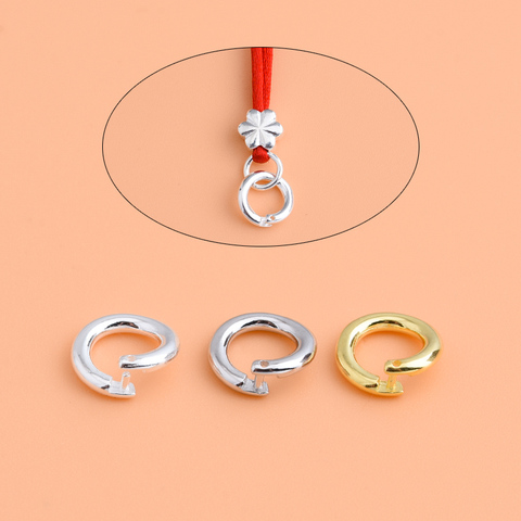 Bracelet et collier en argent sterling S925, boucle de connexion, anneau ouvert, pendentif ► Photo 1/6