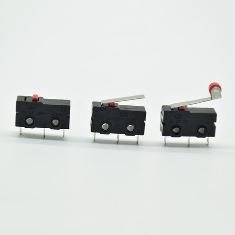 Mini Micro interrupteur de limitation | 5 pièces, NO NC 3 broches PCB bornes SPDT 5A 125V 250V, levier à rouleau, Action instantanée, micro-commutateurs ► Photo 1/5