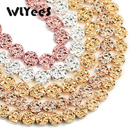 WLYeeS-perles en pierre naturelle or Rose, hématite pour la fabrication de bijoux, 8mm, 10mm, perles rondes et amples, collier Bracelets à faire soi-même ► Photo 1/6