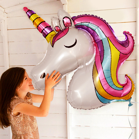 Ballon licorne à hélium en aluminium, décorations de fête d'anniversaire en Latex pour enfants ► Photo 1/6