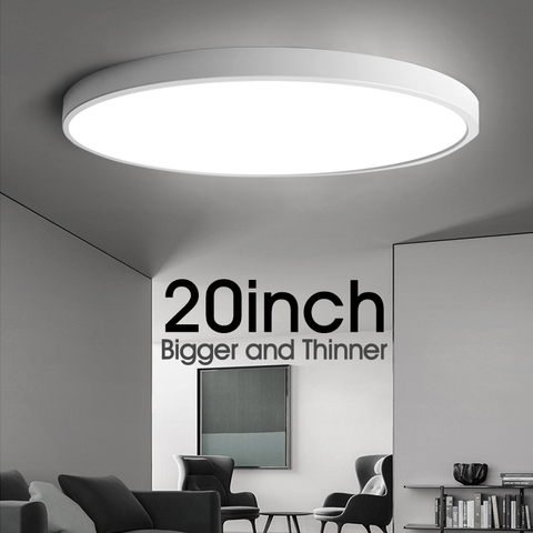 Ultra-mince Led plafonnier moderne 20 pouces grande lampe Large AC85-265V montage en Surface encastré panneau éclairage pour salon chambre à coucher ► Photo 1/6