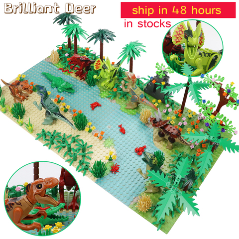 Jouets pour enfants, blocs de construction dinosaures Jurassic World Tree, figurines d'animaux, ville Compatible, bricolage, briques MOC, nouveau ► Photo 1/6