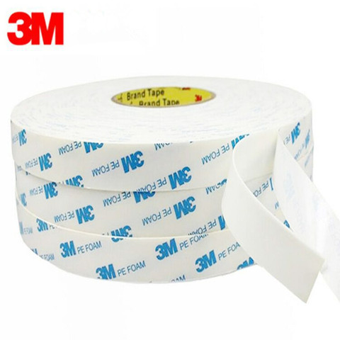 5 mètres/rouleau 3M forte bande de montage Double face autocollant mousse tampon adhésif ruban blanc épaisseur 1mm ► Photo 1/6