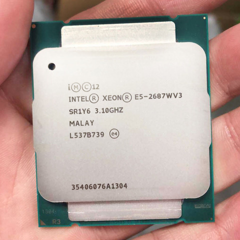 Processeur de serveur intel Xeon E5 2687W V3 E5-2687WV3 3.10GHz 8 cœurs LGA 2011 compatible avec la carte mère X99 ► Photo 1/3