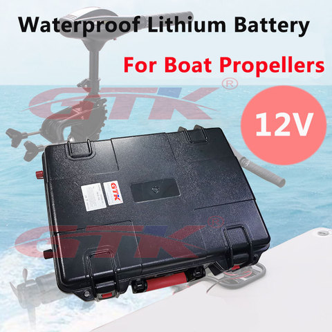 Batterie lithium étanche 12V, 60/80/100/120/150/200ah, pour moteur d'hélice de bateau en caoutchouc, avec chargeur 10a ► Photo 1/6