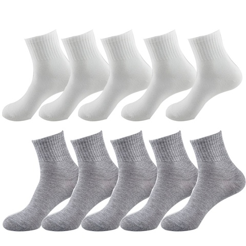 10 paires femmes chaussettes respirant cheville chaussettes couleur uni court confortable haute qualité coton bas coupe chaussettes noir blanc gris ► Photo 1/1