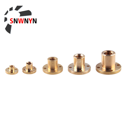 Écrou de vis en laiton pour CNC, T5 T6 T8 T10 T12 T16 T20 1/2mm, 1/2/3/4/8/10mm/12mm/14mm pièces d'imprimante 3D ► Photo 1/6