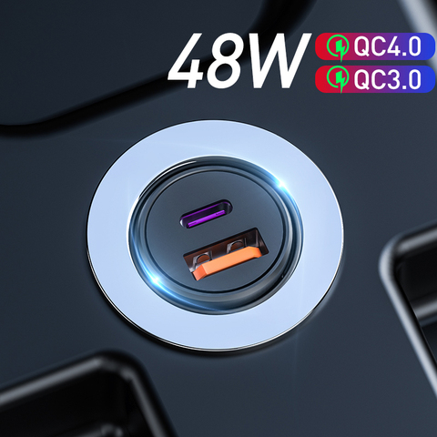 48W QC PD 4.0 3.0 chargeur rapide de voiture pour Samsung S10 9 Charge rapide de voiture pour Xiaomi iPhone Type C Huawei voiture USB chargeur ► Photo 1/6