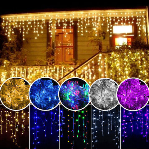 Guirlande lumineuse rideau de 5M, noël LED, lumière féerique décorative de 5m, 0.4-0.6M, guirlandes de fête, scène de scène, extérieur, lumière féerique décorative ► Photo 1/6