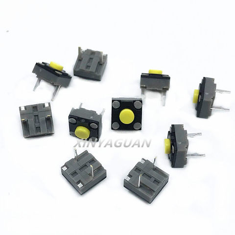 10 pièces Kailh bouton muet 6*6*4.3mm carré interrupteur silencieux sans fil souris micro commutateur pièces de réparation remplacer rectangle micro interrupteur ► Photo 1/4