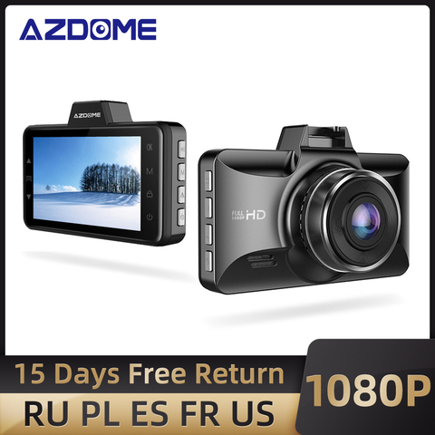 Nouvelle caméra de tableau de bord AZDOME M01 Pro FHD 1080P, enregistreur de conduite de voiture DVR 3 pouces, Vision nocturne, moniteur de parc, capteur G, enregistrement en boucle ► Photo 1/6